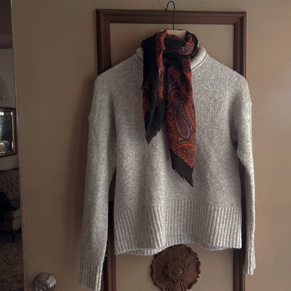 Grey Mock Turtle Neck Sweater - Picture 1 of 7